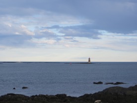 A lighthouse in Maine/Stands alone and reminds me/How vast is the blue